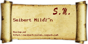 Seibert Milán névjegykártya